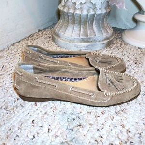 Sperry Tan Suede Tasseled Loafer